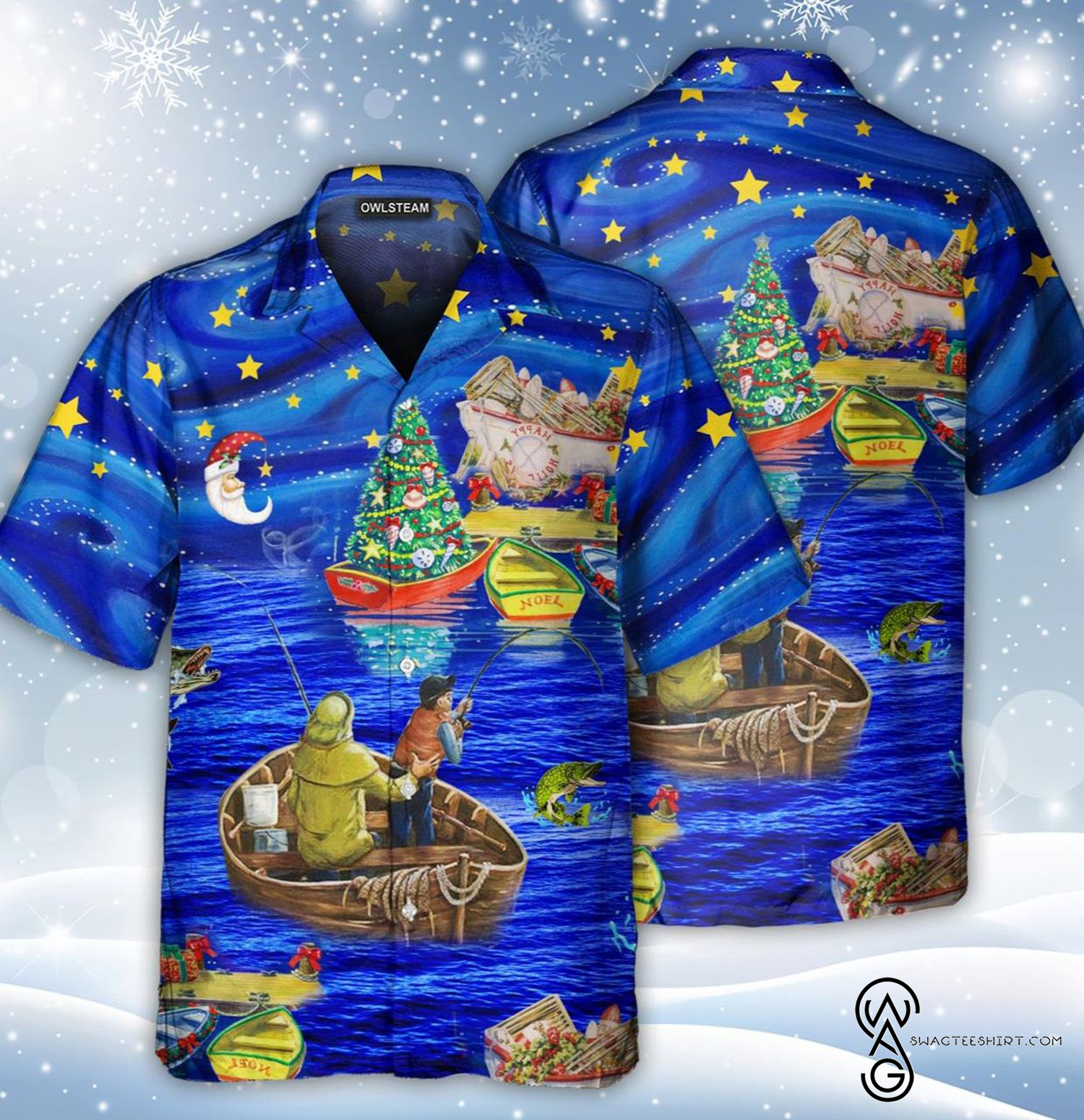 [Top Trending] Football Ball With Santa Hat Christmas Pattern Hawaiian Aloha Shirt